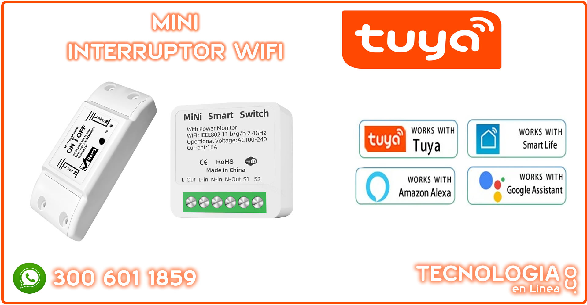 VENTA de MINI INTERRUPTOR WIFI TUYA | ALEXA